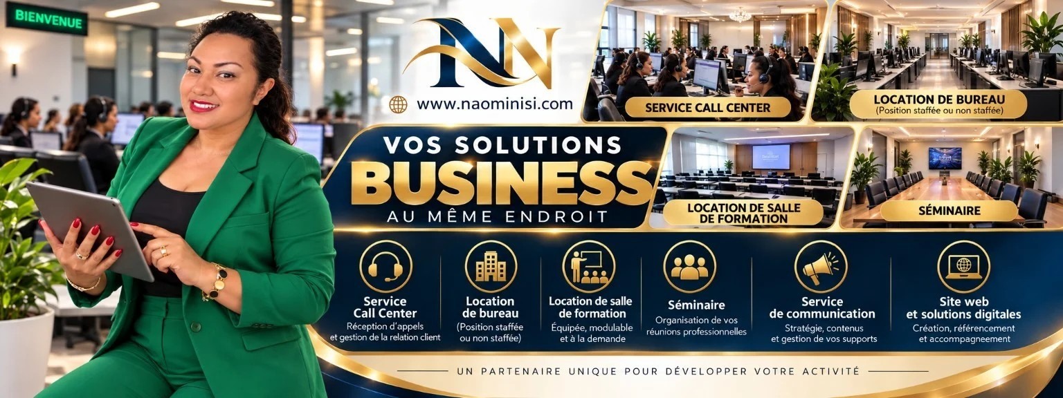 Services professionnels : call center, bureaux, formations et communication